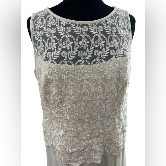 VTG Michelangelo Off White Wedding Dress w/ Shoulder Shawl -size 16 - Picture 4 of 13